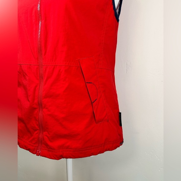 Columbia Women’s Red Hooded Vest Size Small – Outdoor Hiking Utility Zip Pockets - Picture 3 of 11